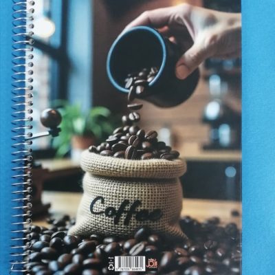 دفتر مشق 100برگ جلد سخت سه بعدی طرح قهوه